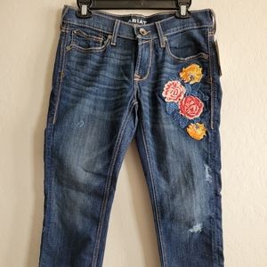 Ariat Floral Embroidered Boyfriend Jeans